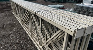 used 22’x42” teardrop pallet rack upright