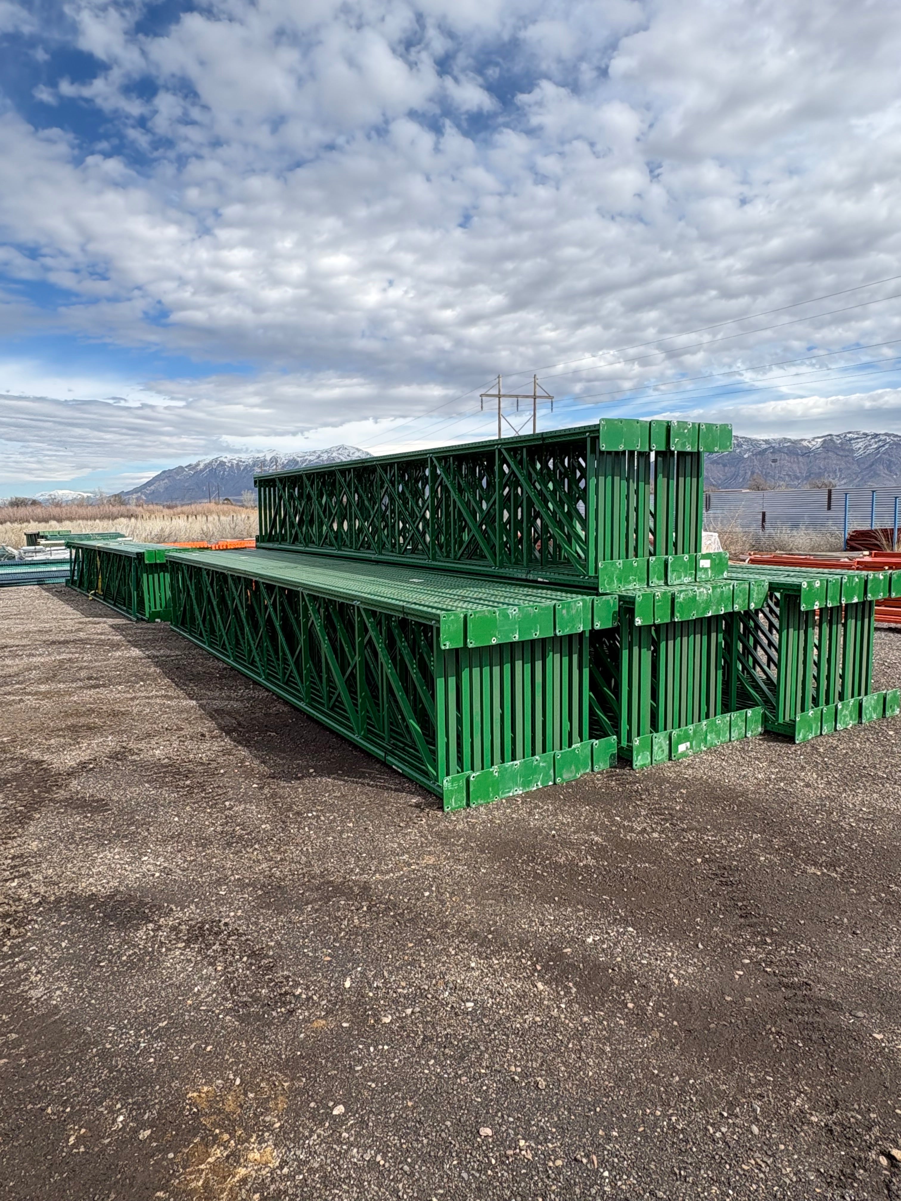 used 25’x42” teardrop pallet rack Upright