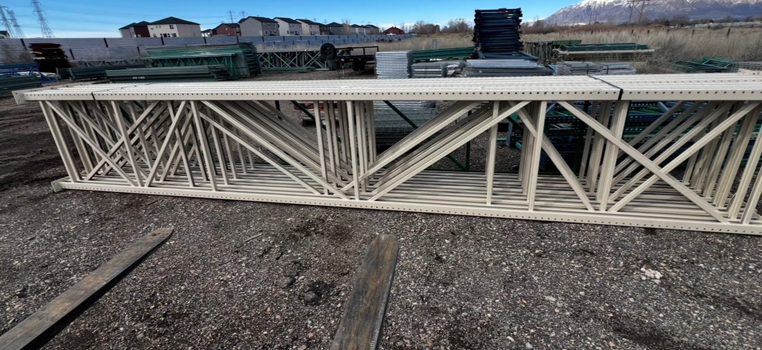 used 22’x42” teardrop pallet rack upright