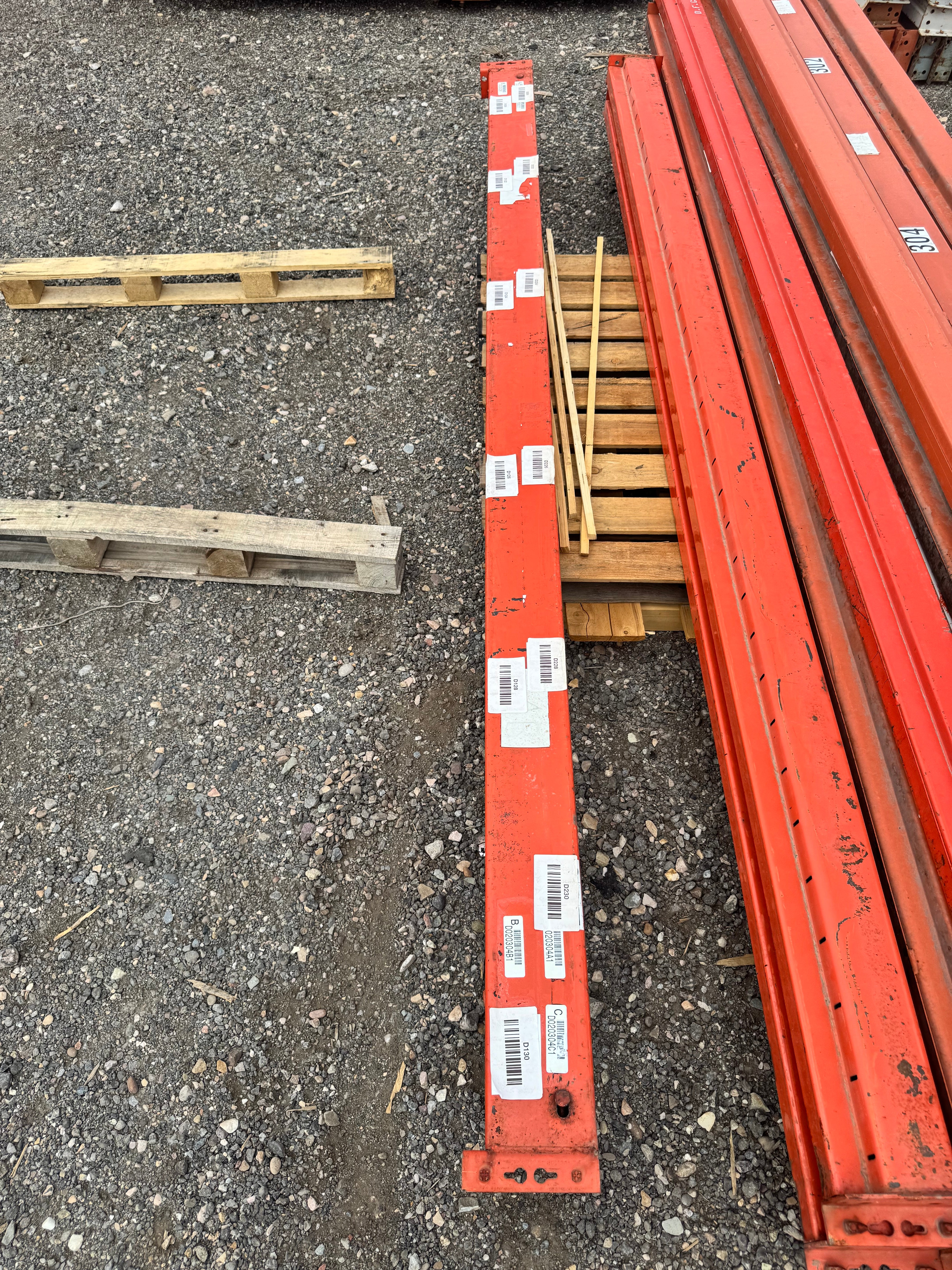 Used 11’X5” teardrop pallet rack beam