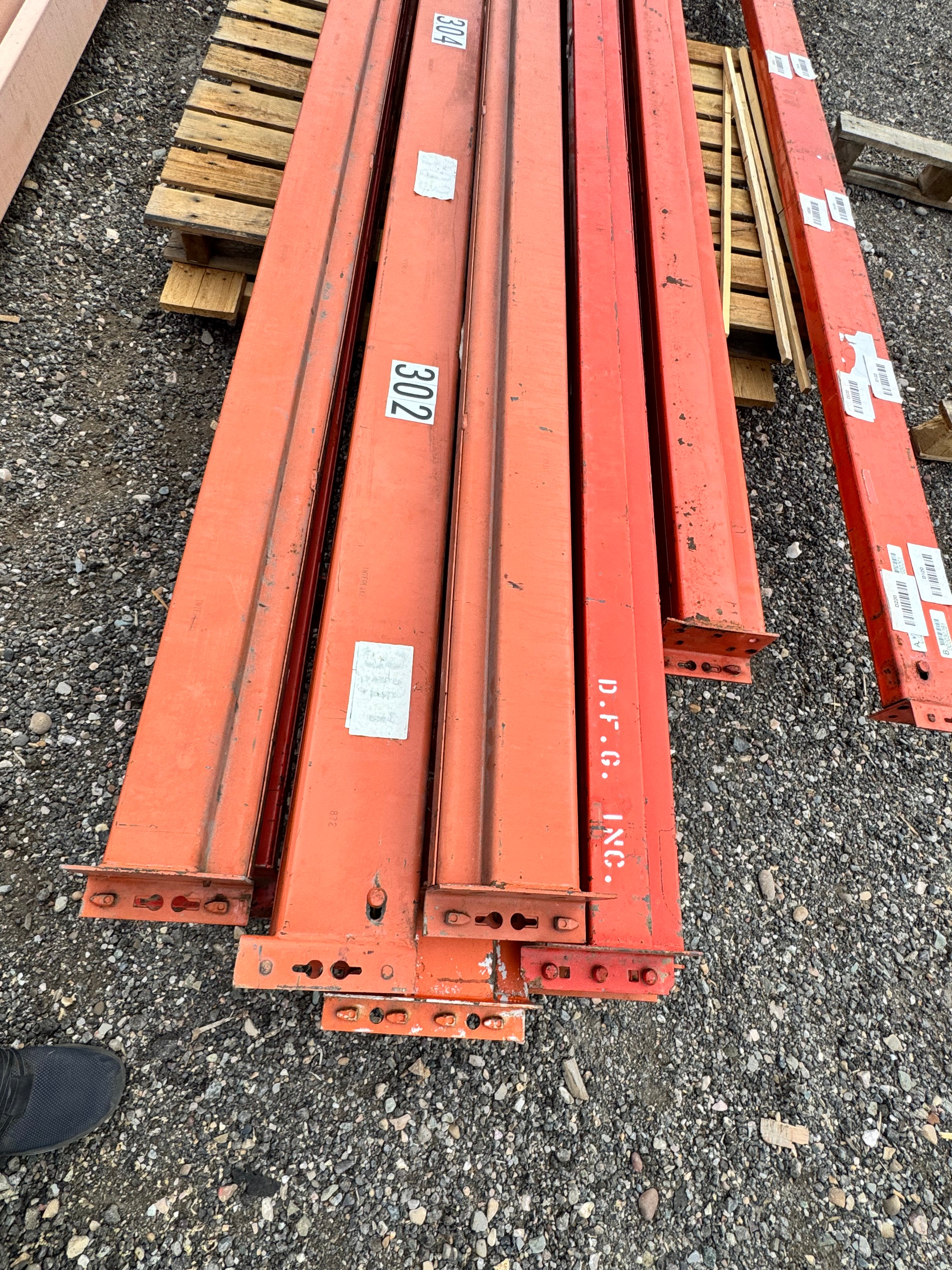 Used 11’X5” teardrop pallet rack beam
