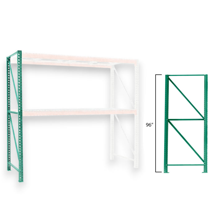 Kingmore Teardrop 8' Pallet Rack Uprights 15ga., 3X5" Baseplate,  17,372 lb Cap. @ 48'' shelf spacing