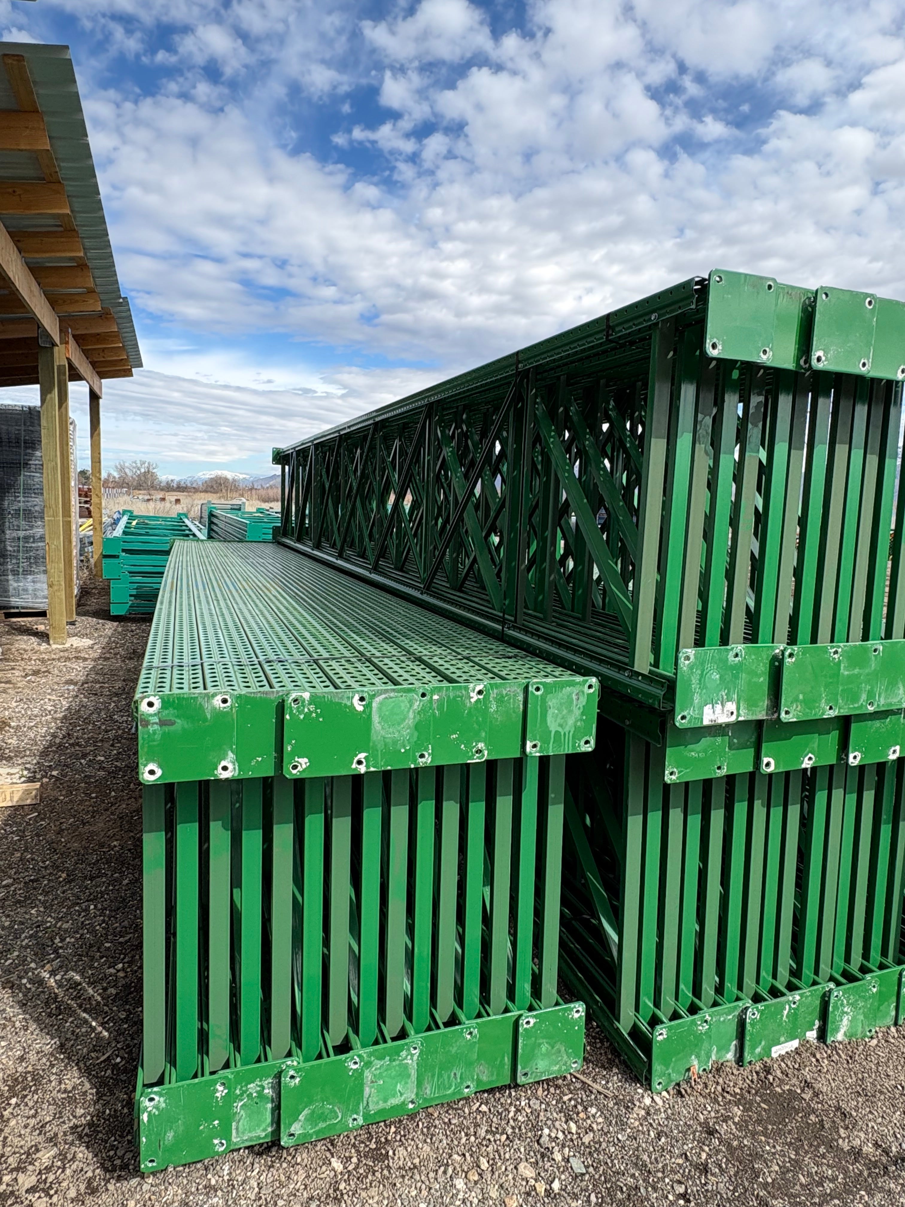 used 25’x42” teardrop pallet rack Upright
