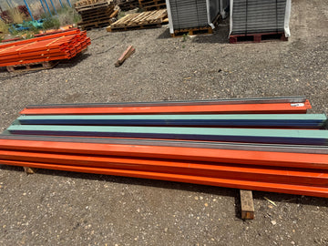 Used 10'X5” teardrop pallet rack beam
