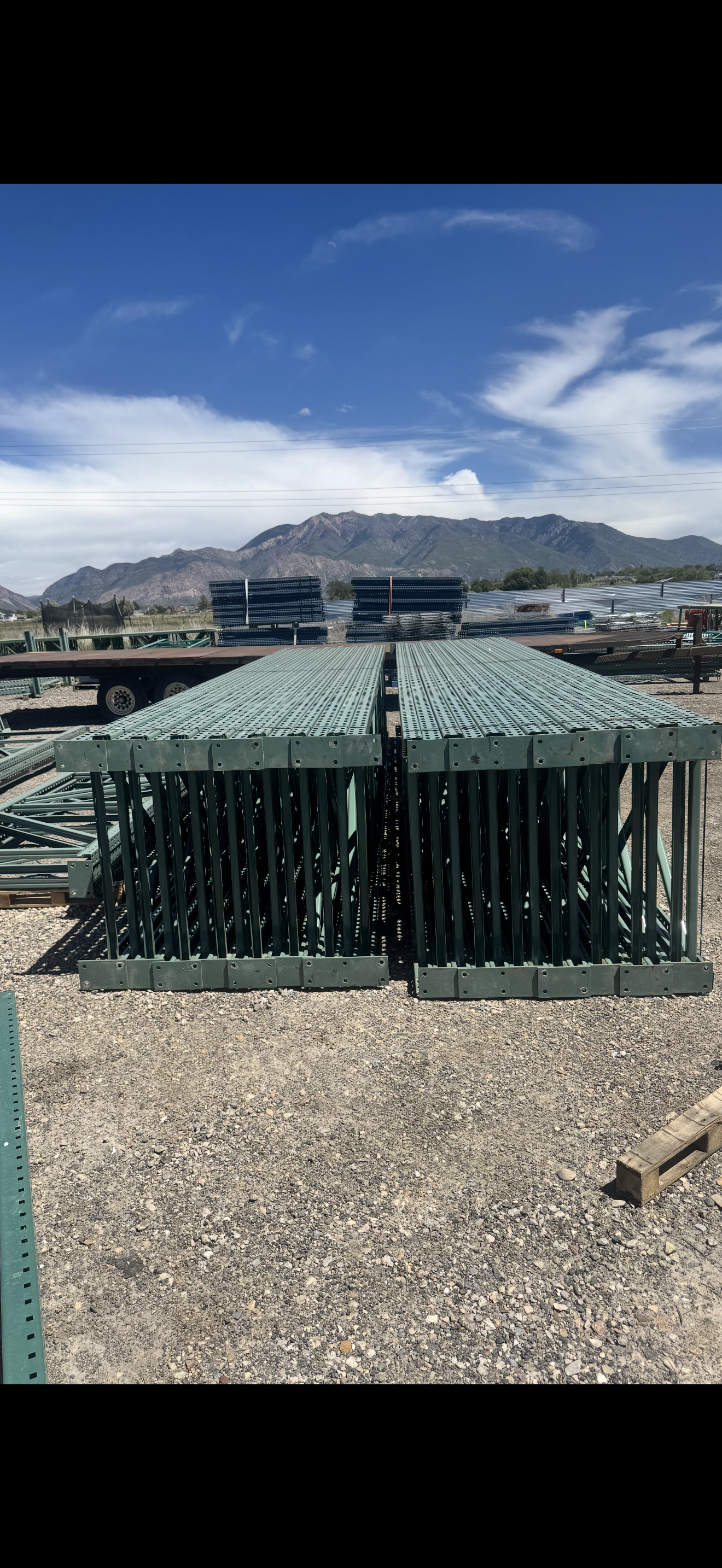 used 21’x42” teardrop pallet rack upright