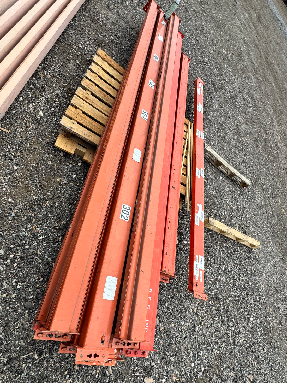Used 11’X5” teardrop pallet rack beam