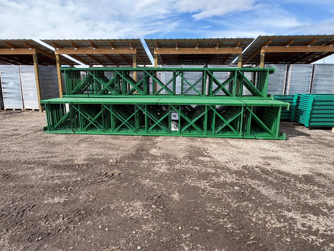 used 25’x42” teardrop pallet rack Upright
