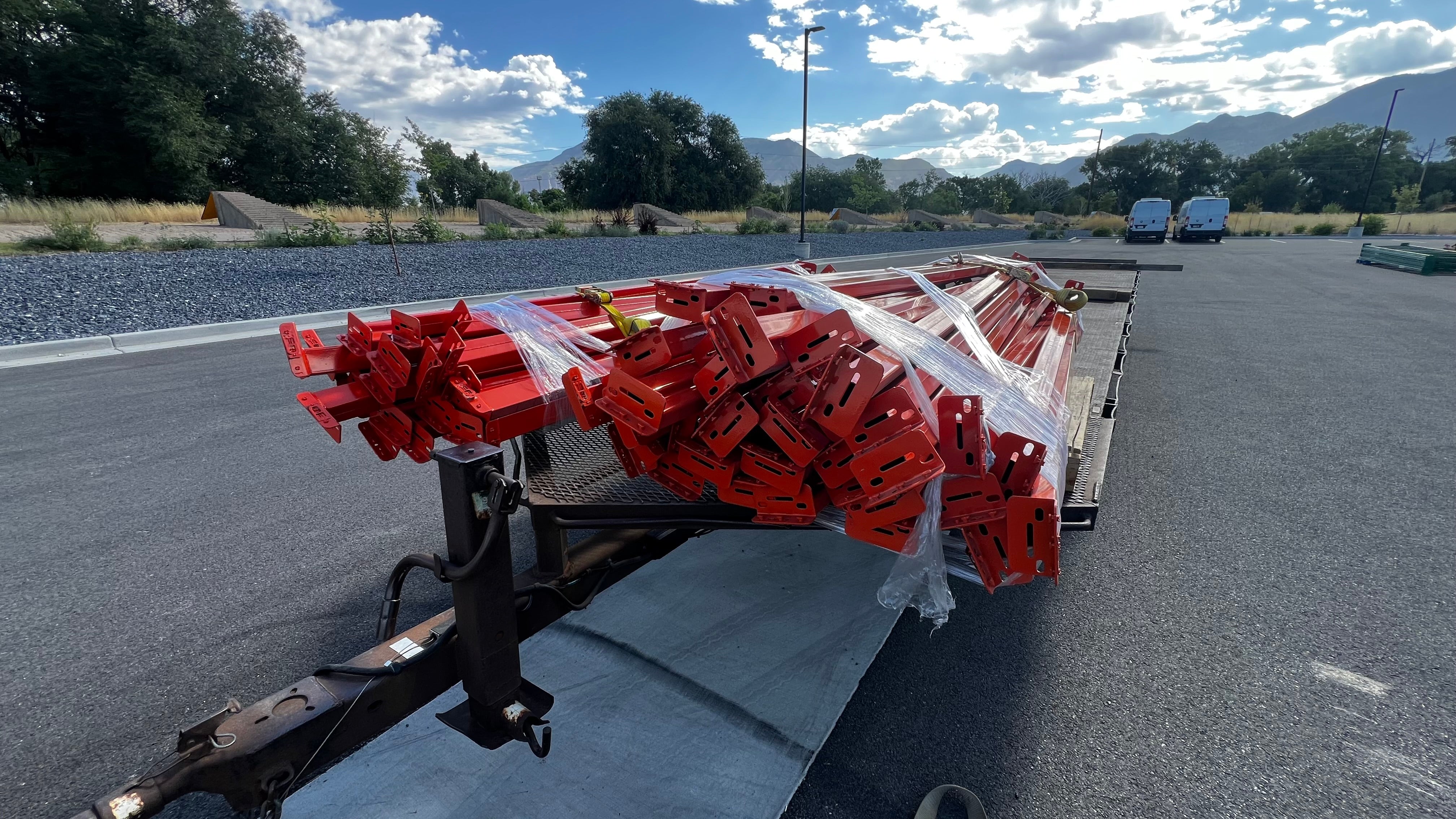 used 8’x4” teardrop pallet rack beam