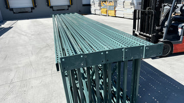 used 17’x42”  teardrop pallet rack upright