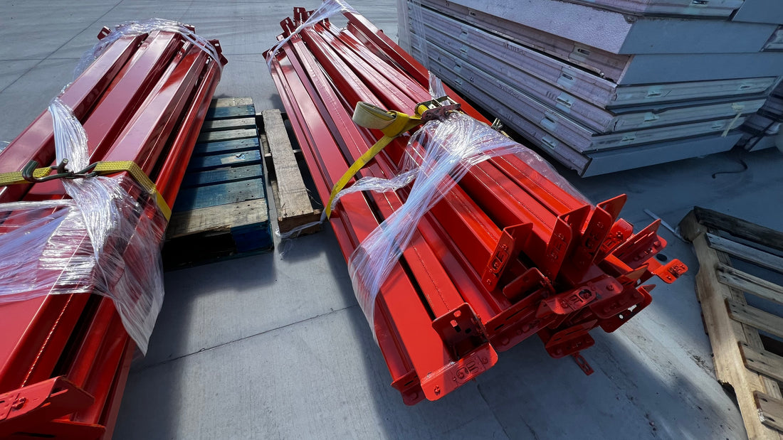 used 8’x4” teardrop pallet rack beam