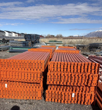Used 9x3” teardrop pallet rack beam
