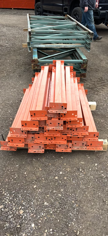 used 4’ x4” teardrop pallet rack beam