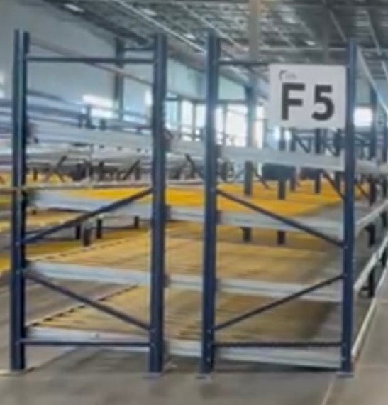 Used 4-Level Gravity Flow Rack Unit | 8’ H x 8’ W x 8’ D