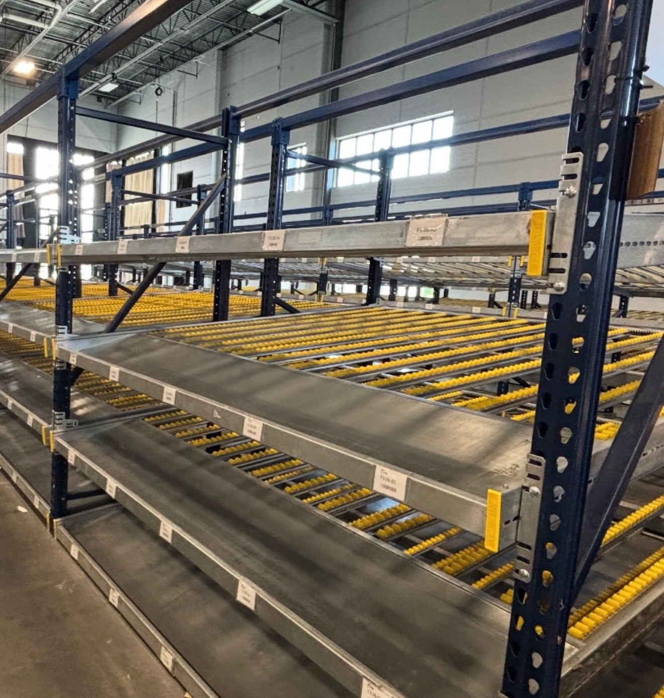 Used 4-Level Gravity Flow Rack Unit | 8’ H x 8’ W x 8’ D