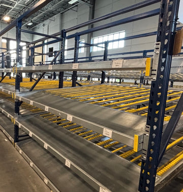 Used 4-Level Gravity Flow Rack Unit | 8’ H x 8’ W x 8’ D