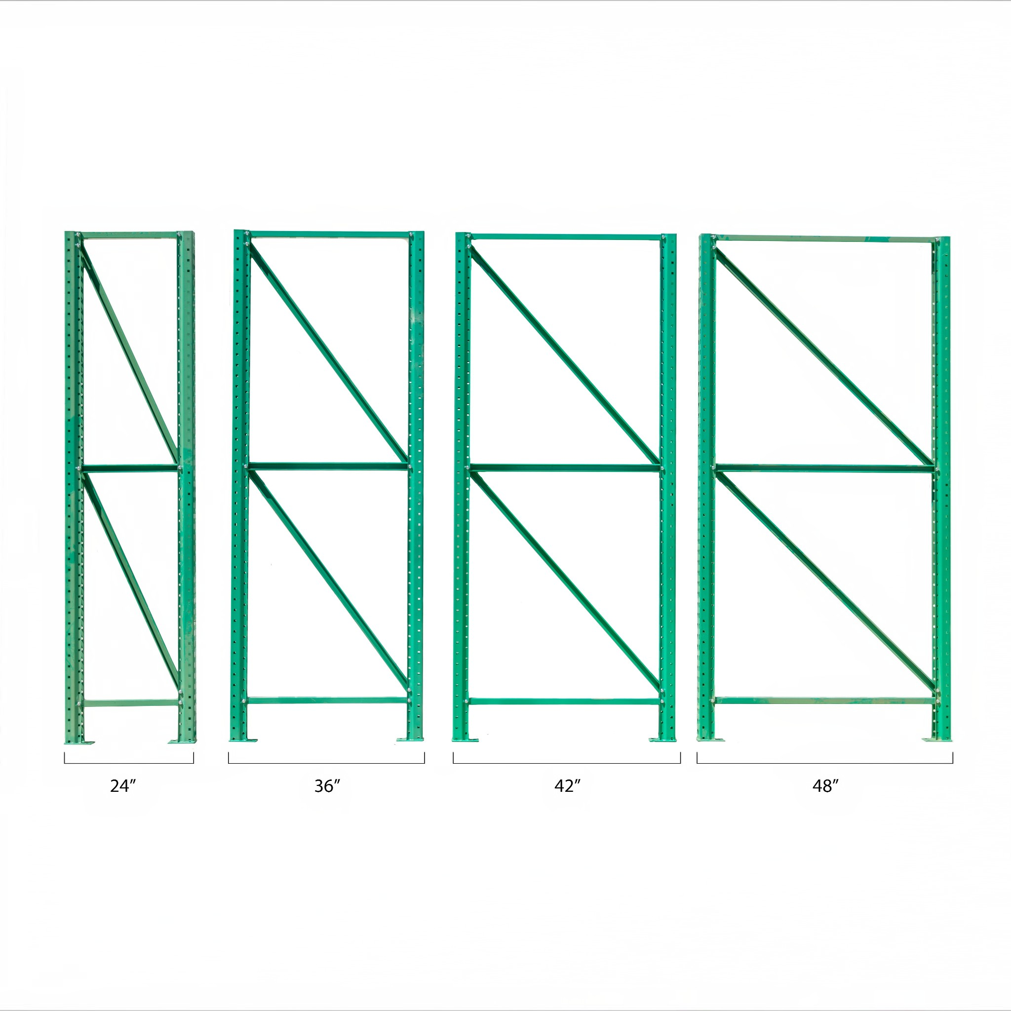 Kingmore Teardrop 20' Pallet Rack Uprights (14ga., 8X8" Baseplate,  23,100 lb Cap. @ 48'' shelf spacing)